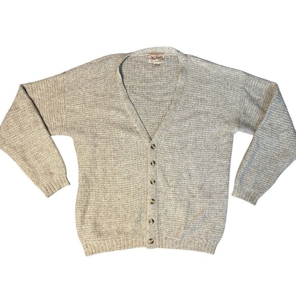 Woolrich Men’s Tan Oat Mix Cardigan Button Closure Casual Fall Winter Size Large - Picture 1 of 5